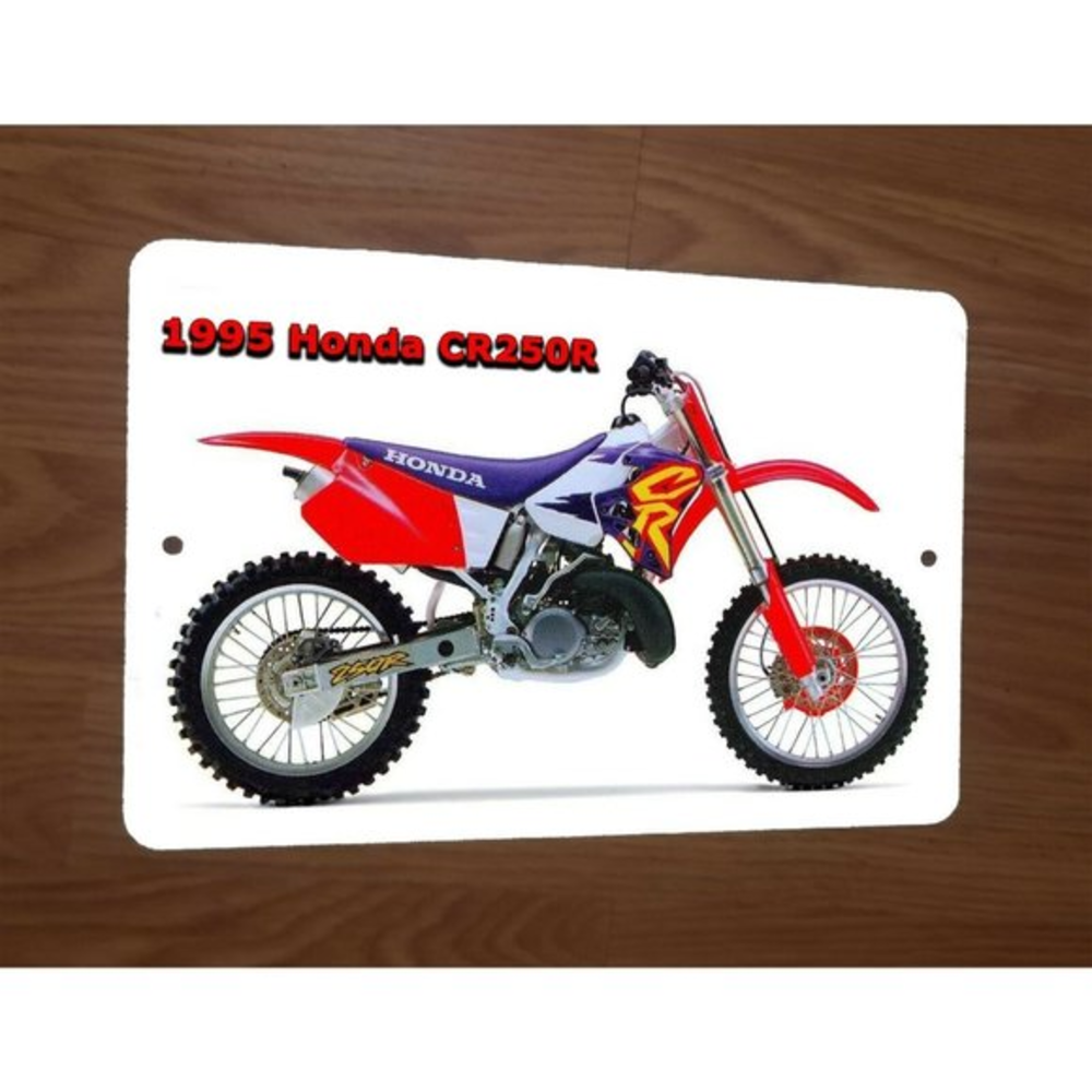 1995 Honda CR250R Dirt Bike Motocross Motorcycle Photo 8x12 Metal Wall Sign